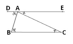 dimostrazione: la somma delle misure degli angoli di qualsiasi triangolo è 180°