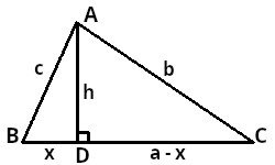 Il triangolo △ABC per la Formula di Erone