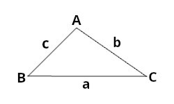 Triangolo △ABC e i lati a, b, c